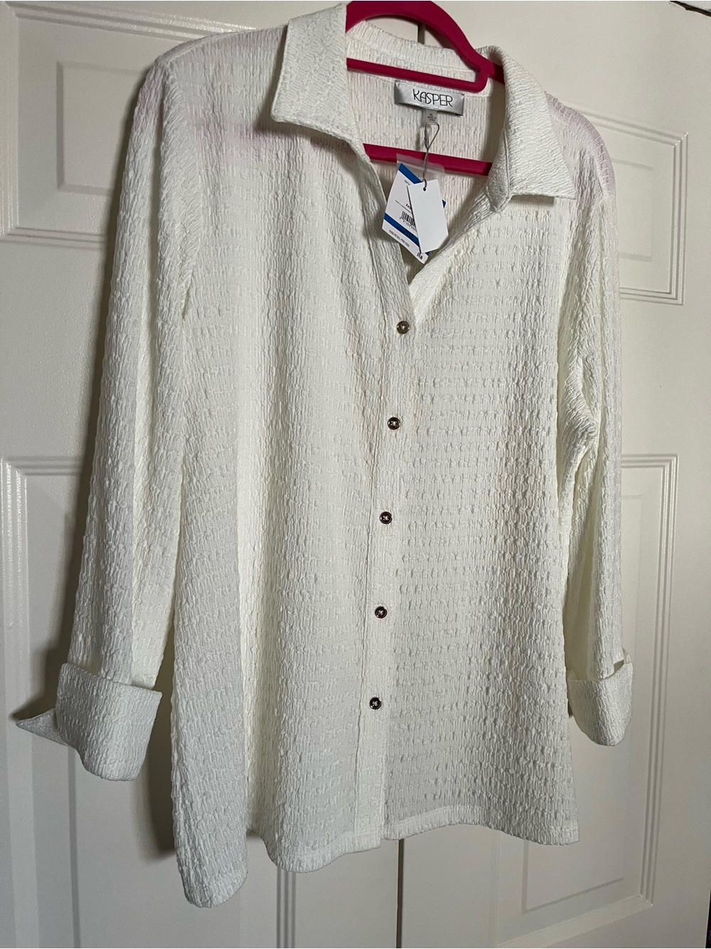 Kasper NWT Off White Button Down Blouse